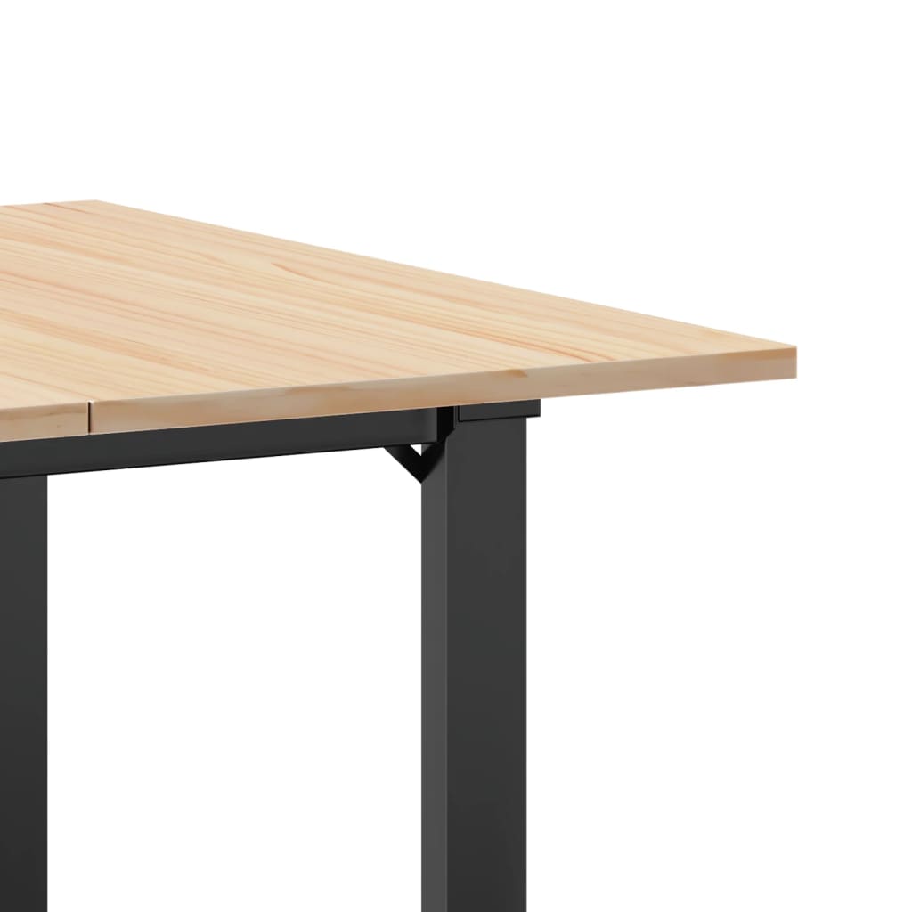 Blagovaonski stol O-oblika 80x80x75 cm od borovine i čelik