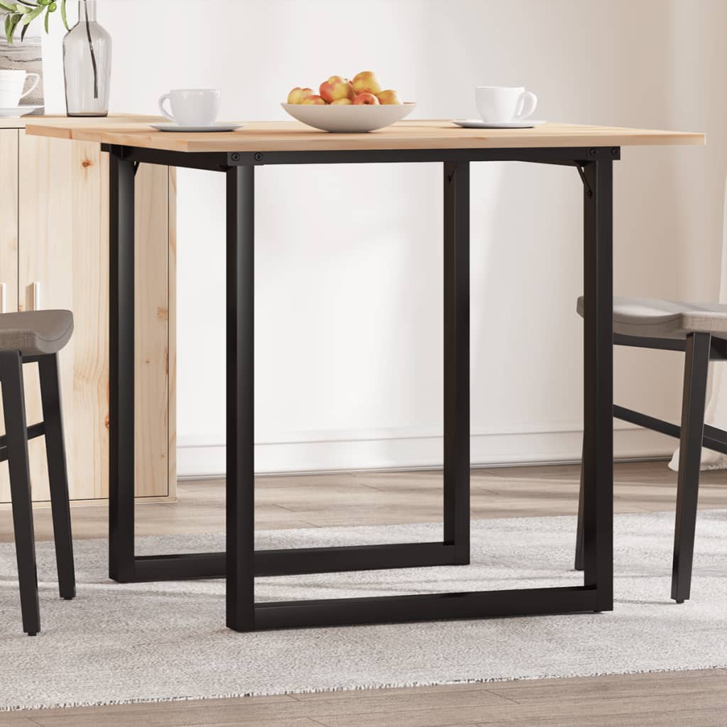 Blagovaonski stol O-oblika 80x80x75 cm od borovine i čelik