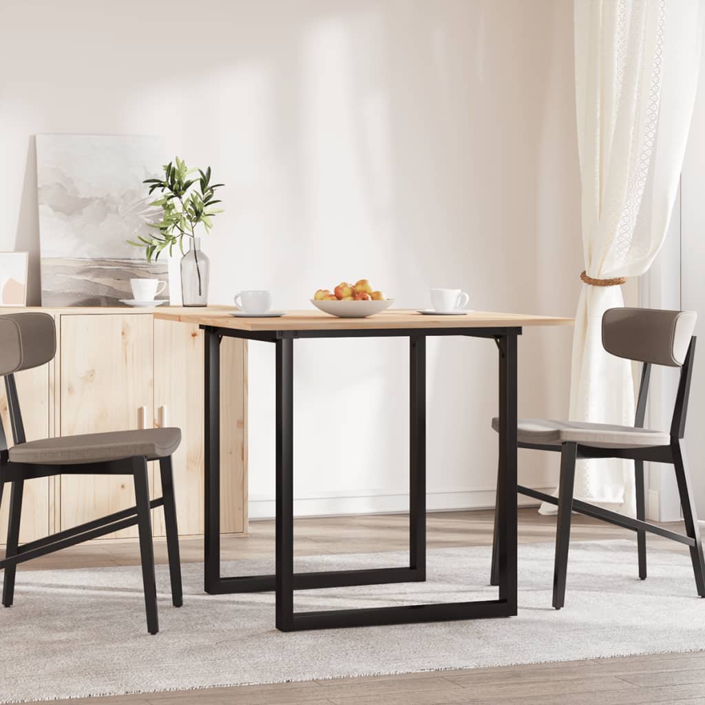 Blagovaonski stol O-oblika 90x90x75 cm od borovine i čelik