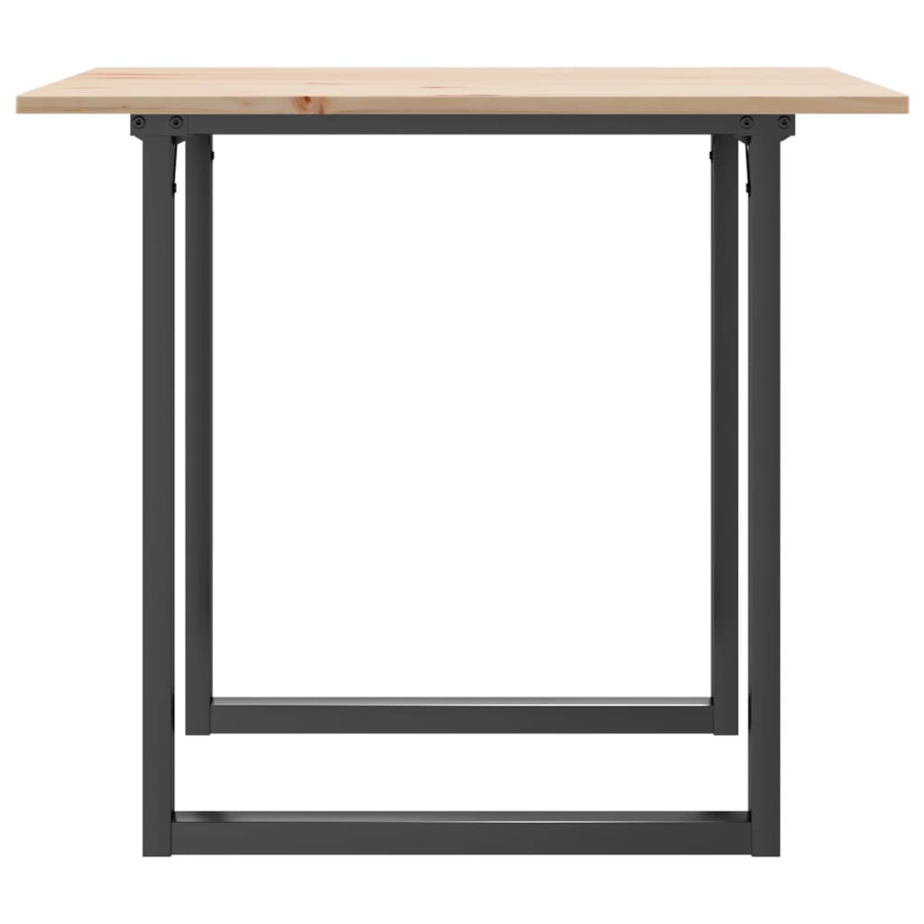 Blagovaonski stol O-oblika 90x90x75 cm od borovine i čelik