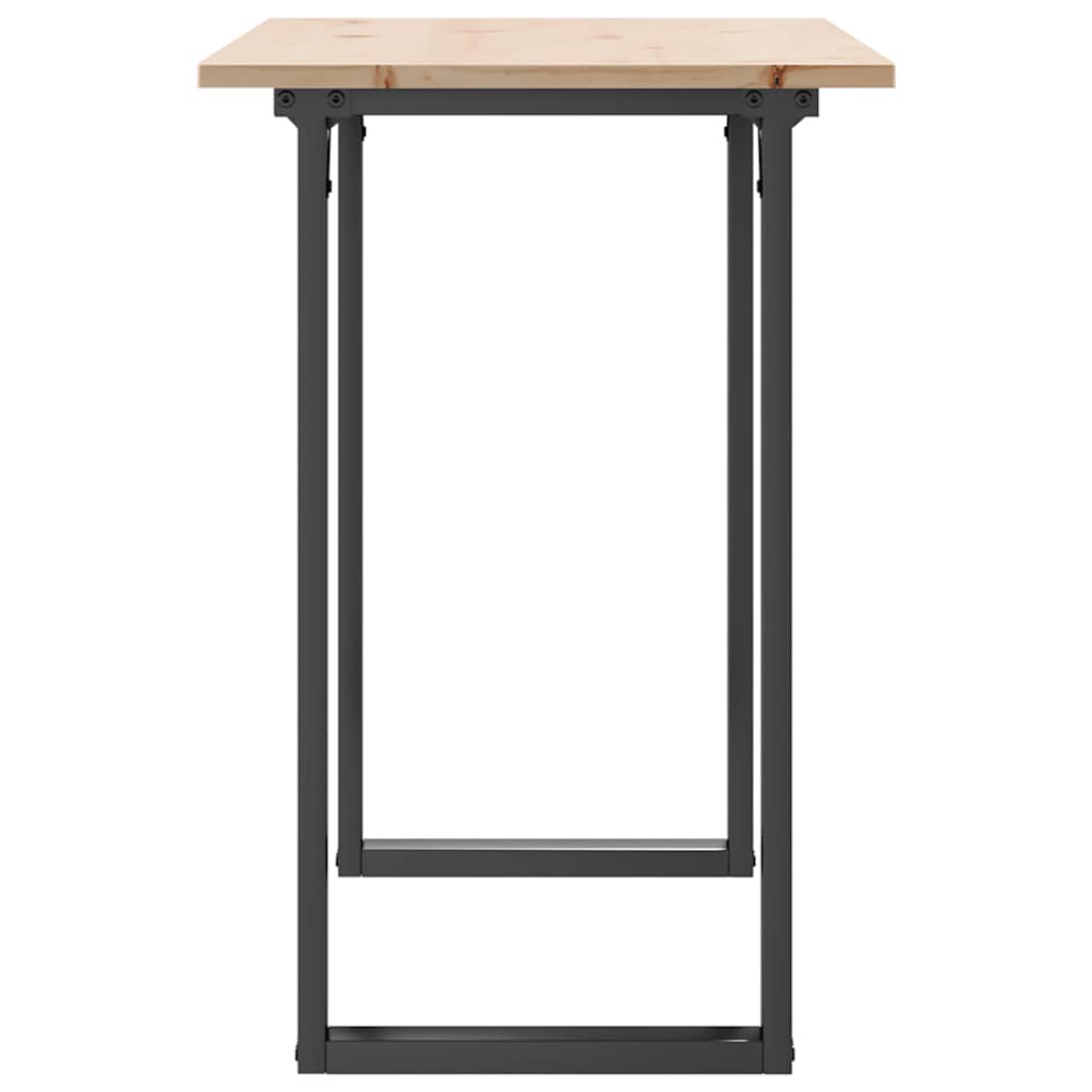 Blagovaonski stol O-oblika 100x50x75 cm od borovine i čelik
