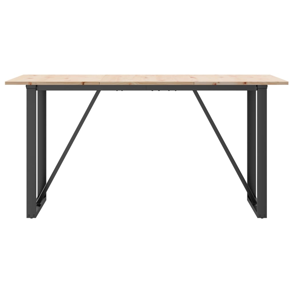 Blagovaonski stol O-oblika 140x80x75 cm od borovine i čelik