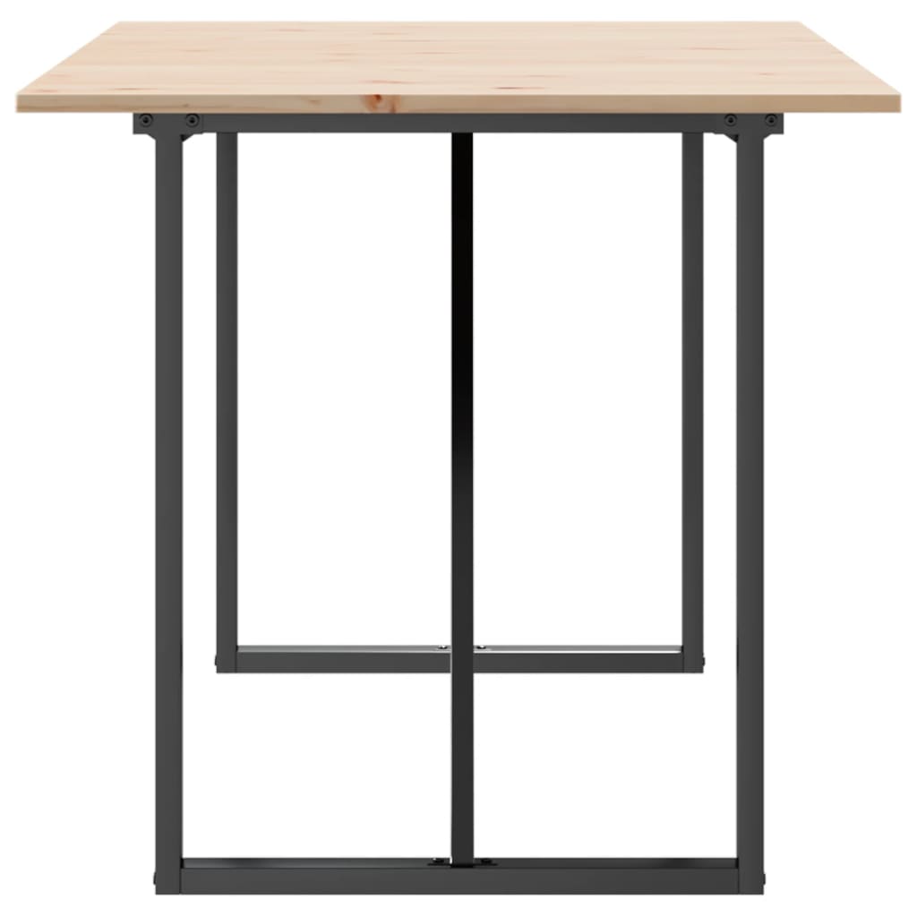 Blagovaonski stol O-oblika 140x80x75 cm od borovine i čelik