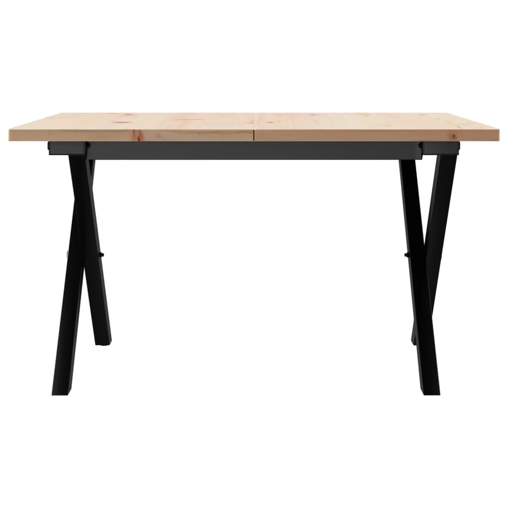 Stolić za kavu X-oblika 60x60x40 cm borovina i čelik