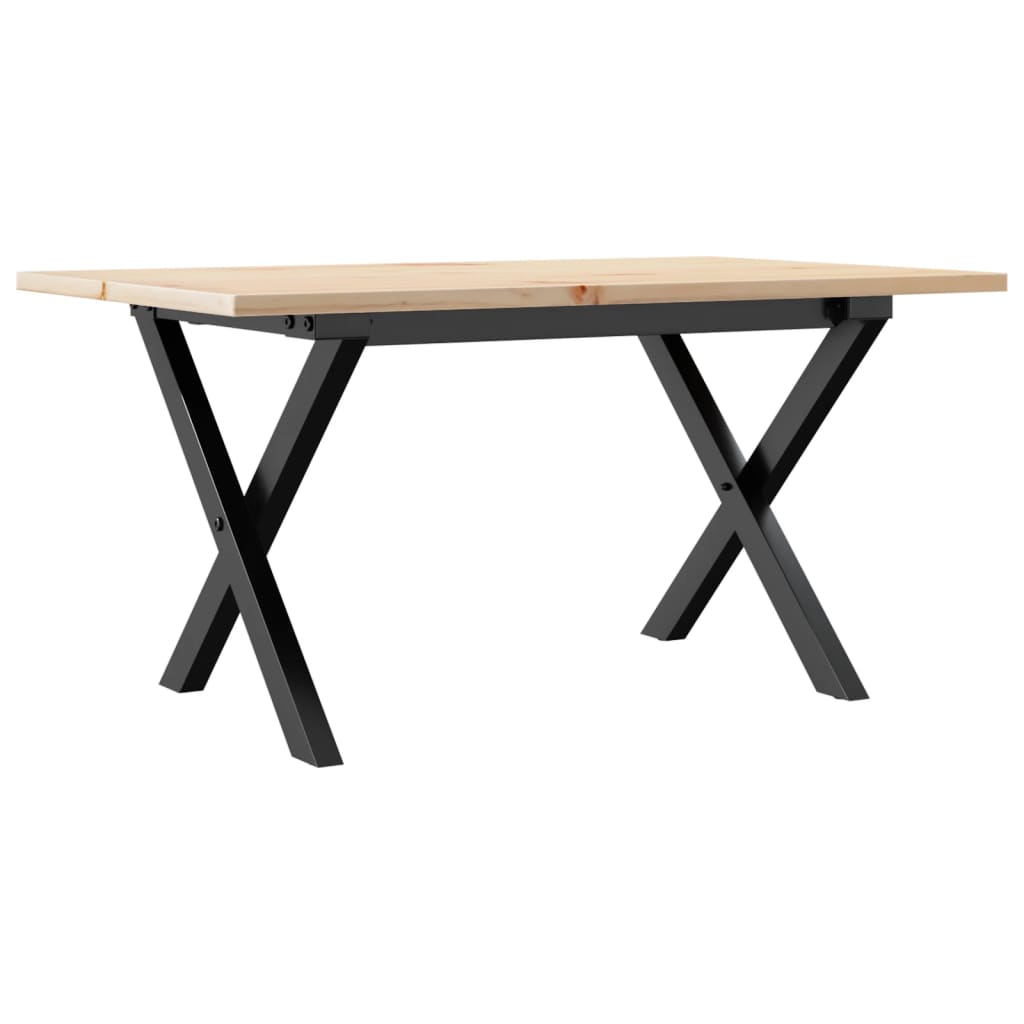 Stolić za kavu X-oblika 80x50x40 cm borovina i čelik