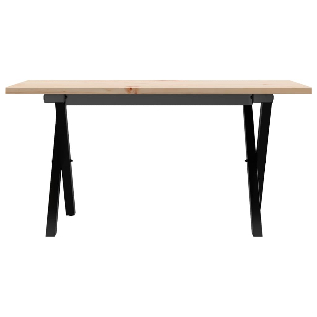 Stolić za kavu X-oblika 80x50x40 cm borovina i čelik