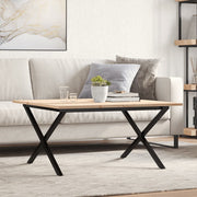 Stolić za kavu X-oblika 80x80x45 cm borovina i čelik