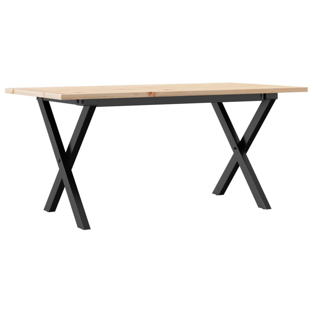 Stolić za kavu X-oblika 90x40x45 cm borovina i čelik