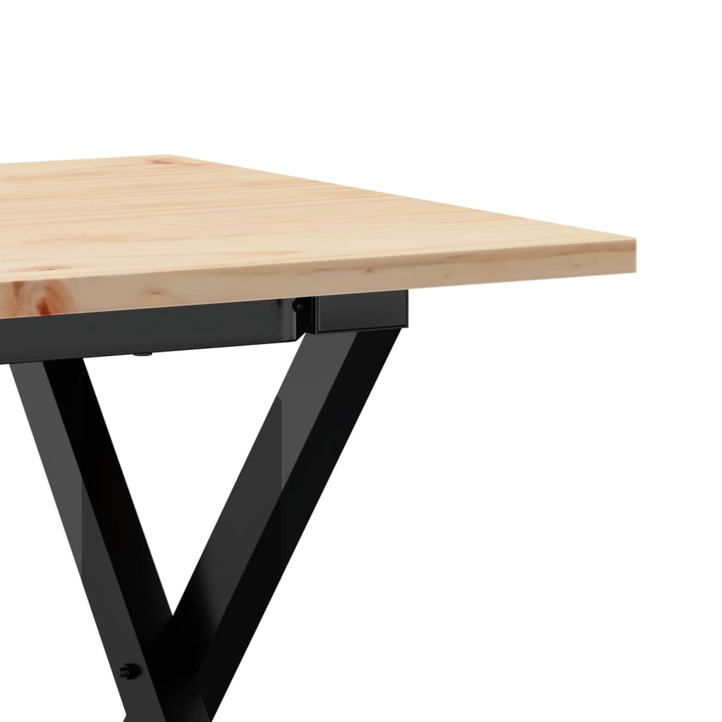 Stolić za kavu X-oblika 90x40x45 cm borovina i čelik