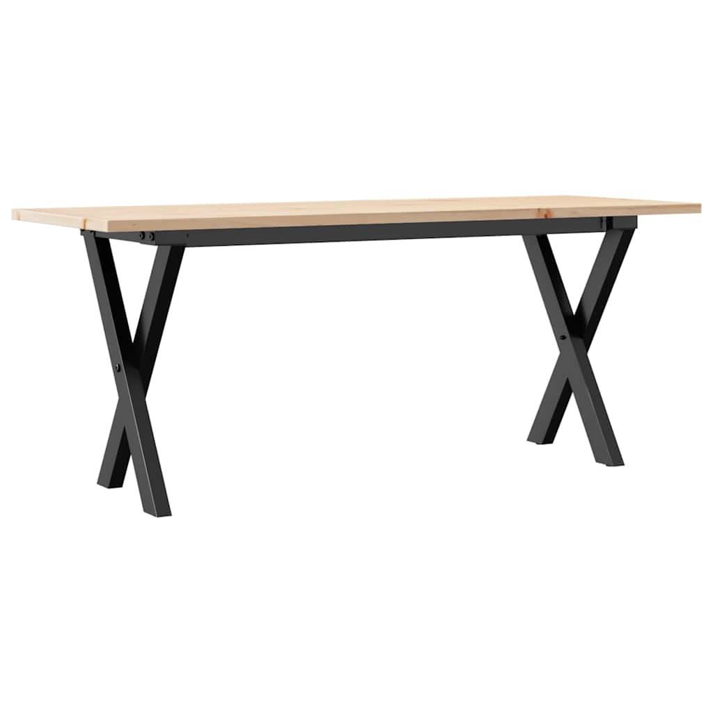 Stolić za kavu X-oblika 110x40x45cm borovina i čelik