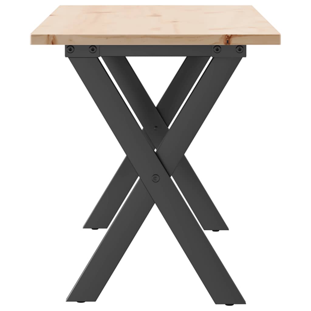 Stolić za kavu X-oblika 110x40x45cm borovina i čelik