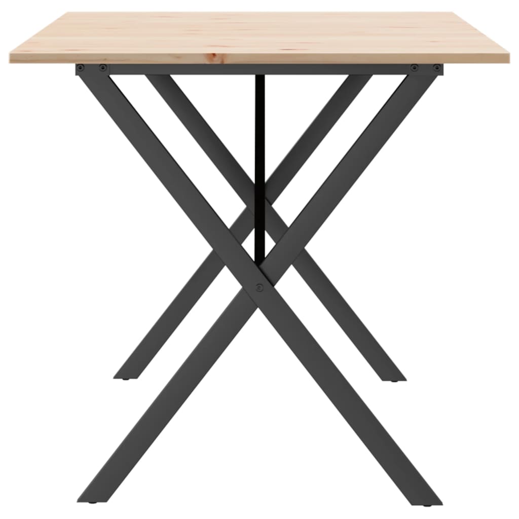 Blagovaonski stol X-oblika 160x80x75 cm od borovine i čelik