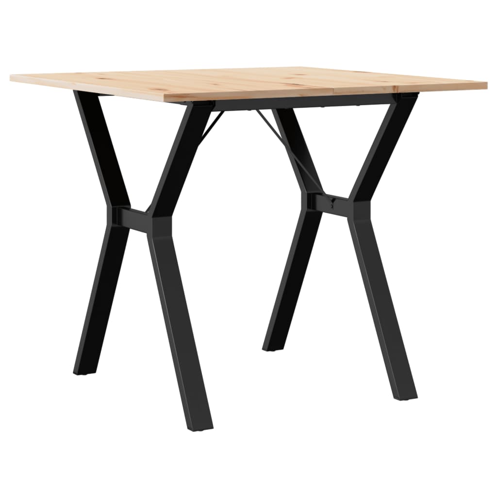 Blagovaonski stol Y-oblika 90x90x75 cm od borovine i čelik