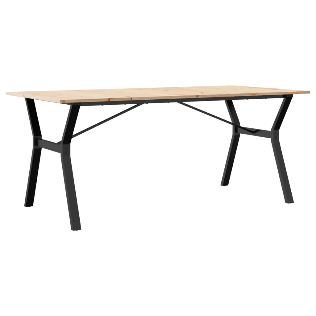 Blagovaonski stol Y-oblika 180x90x75 cm od borovine i čelik