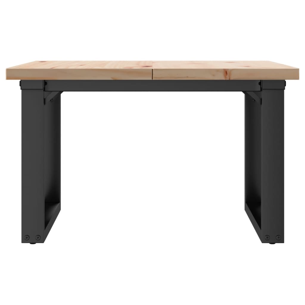 Stolić za kavu O-oblika 70x70x40,5 cm od borovine i čelik