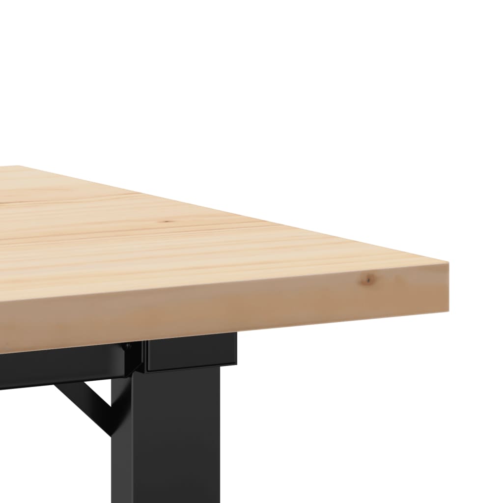 Stolić za kavu O-oblika 80x50x40,5 cm od borovine i čelik