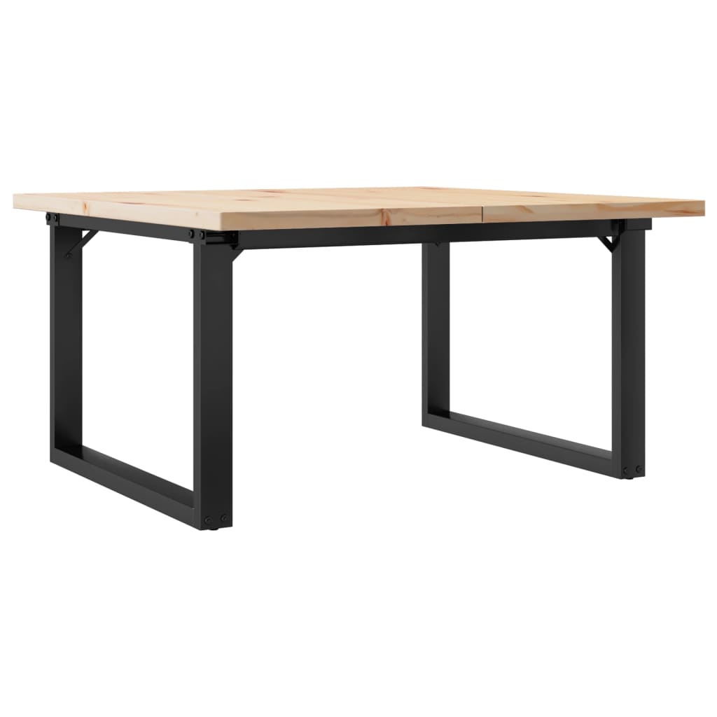 Stolić za kavu O-oblika 90x90x45,5 cm od borovine i čelik