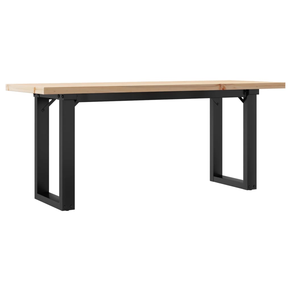Stolić za kavu O-oblika 110x40x45,5 cm od borovine i čelik