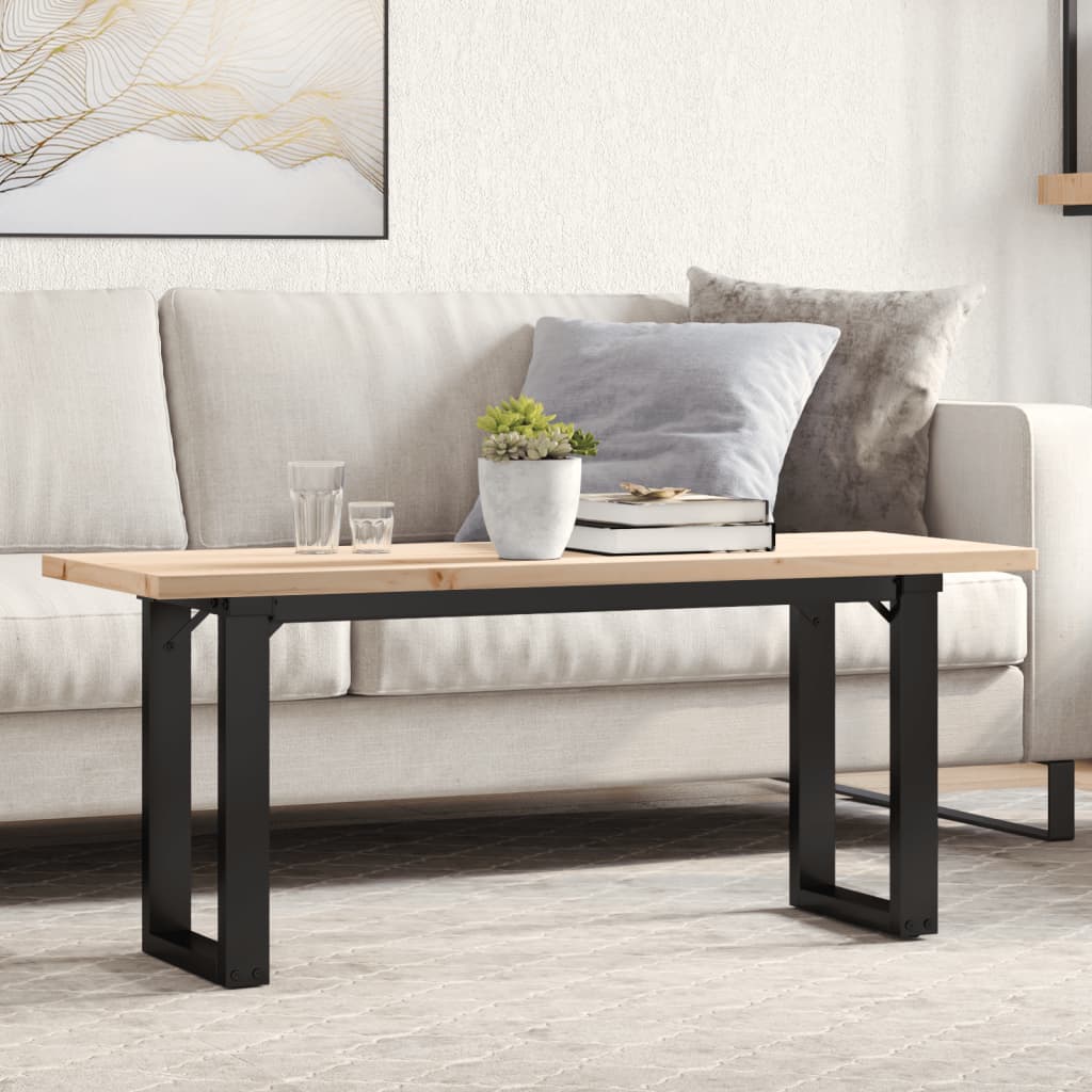 Stolić za kavu O-oblika 110x40x45,5 cm od borovine i čelik