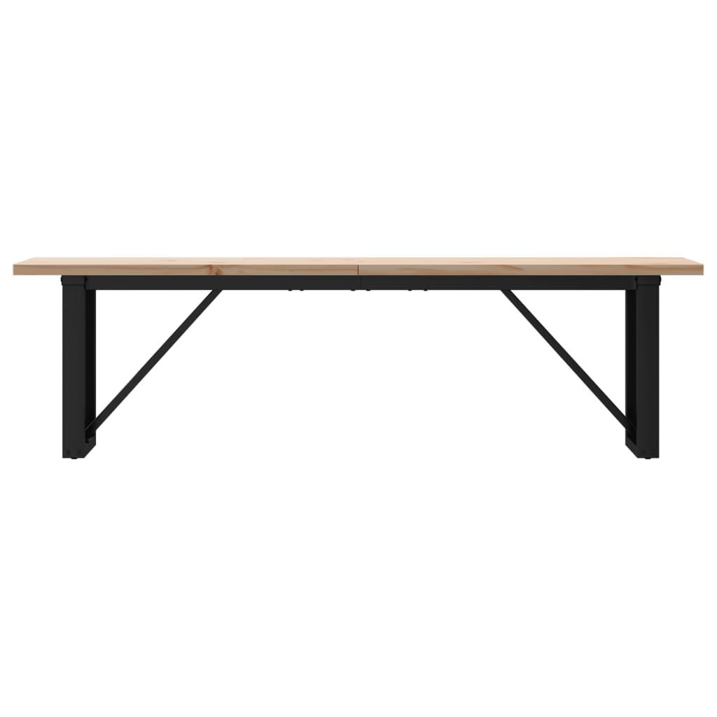 Stolić za kavu O-oblika 160x40x45,5 cm od borovine i čelik