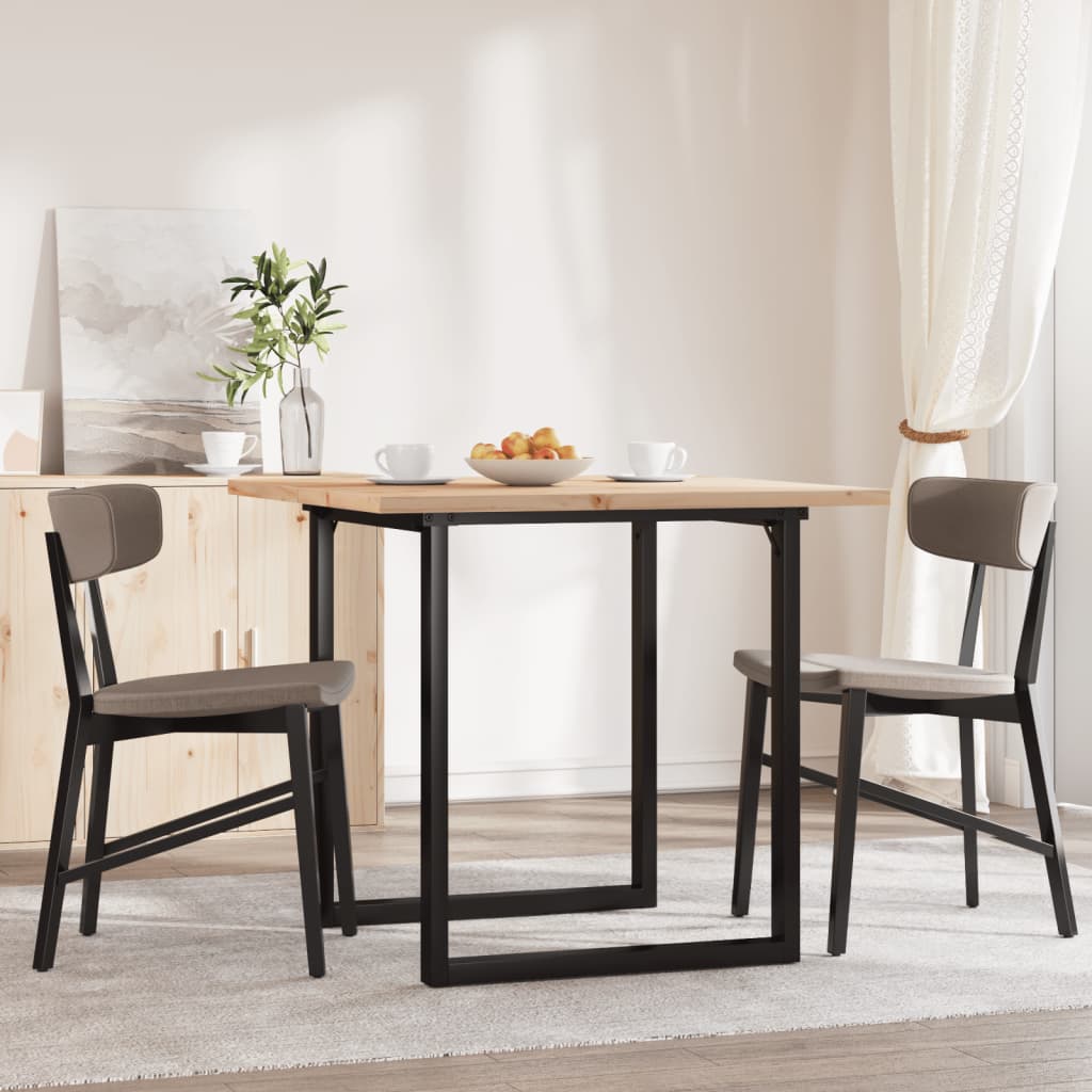 Blagovaonski stol O-oblika 90x90x75,5 cm od borovine i čelik