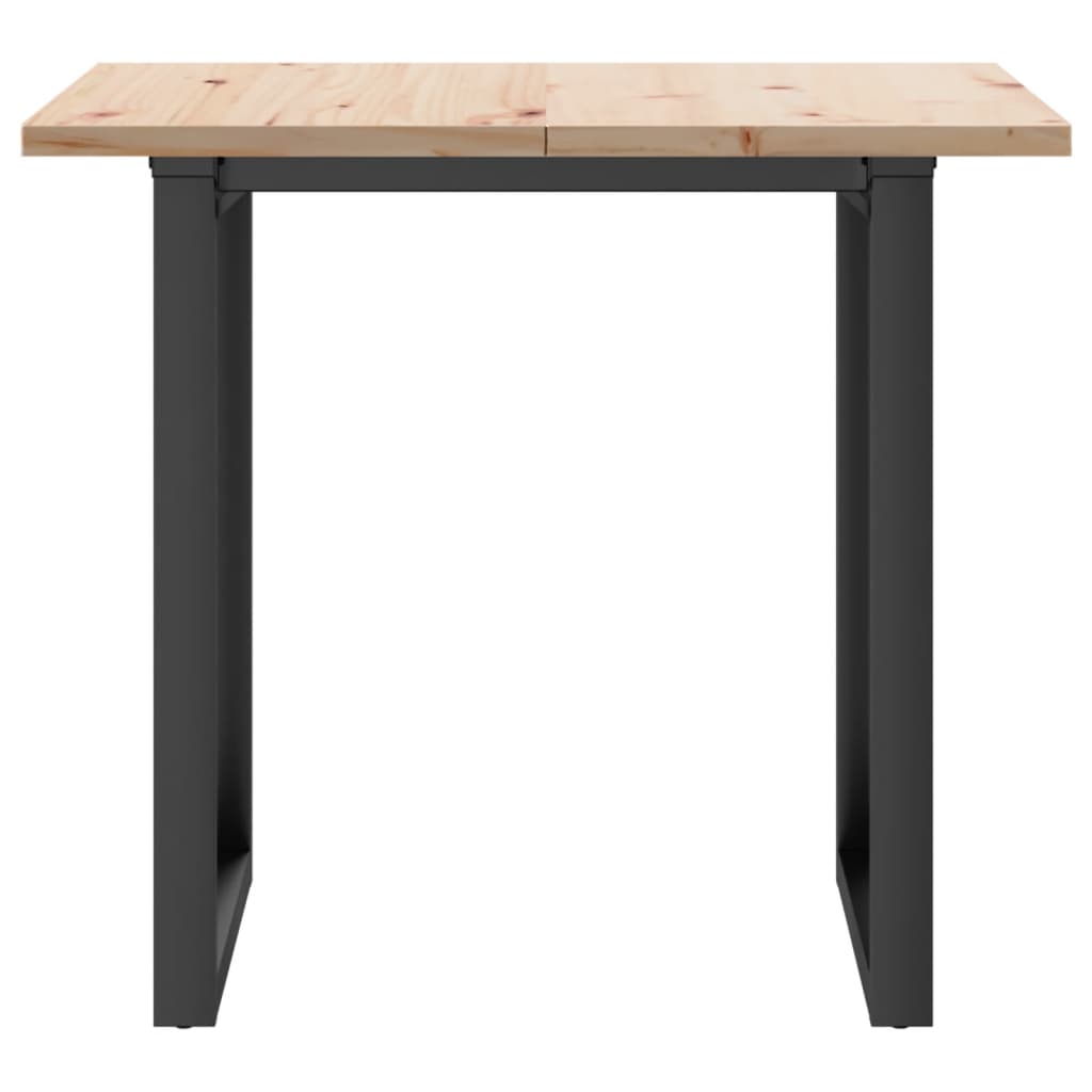 Blagovaonski stol O-oblika 90x90x75,5 cm od borovine i čelik