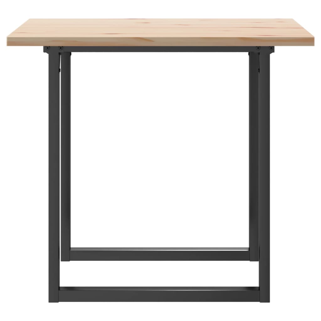 Blagovaonski stol O-oblika 90x90x75,5 cm od borovine i čelik