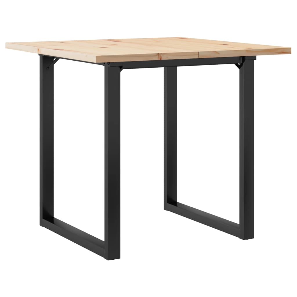 Blagovaonski stol O-oblika 90x90x75,5 cm od borovine i čelik