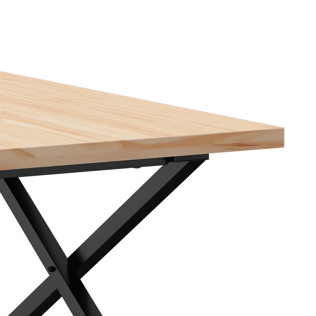 Stolić za kavu X-oblika 80x80x45,5 cm od borovine i čelik