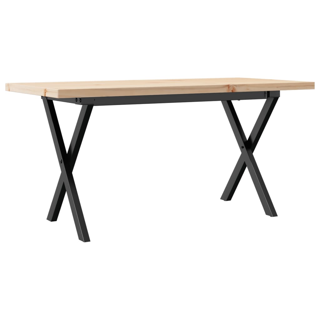Stolić za kavu X-oblika 90x40x45,5 cm od borovine i čelik