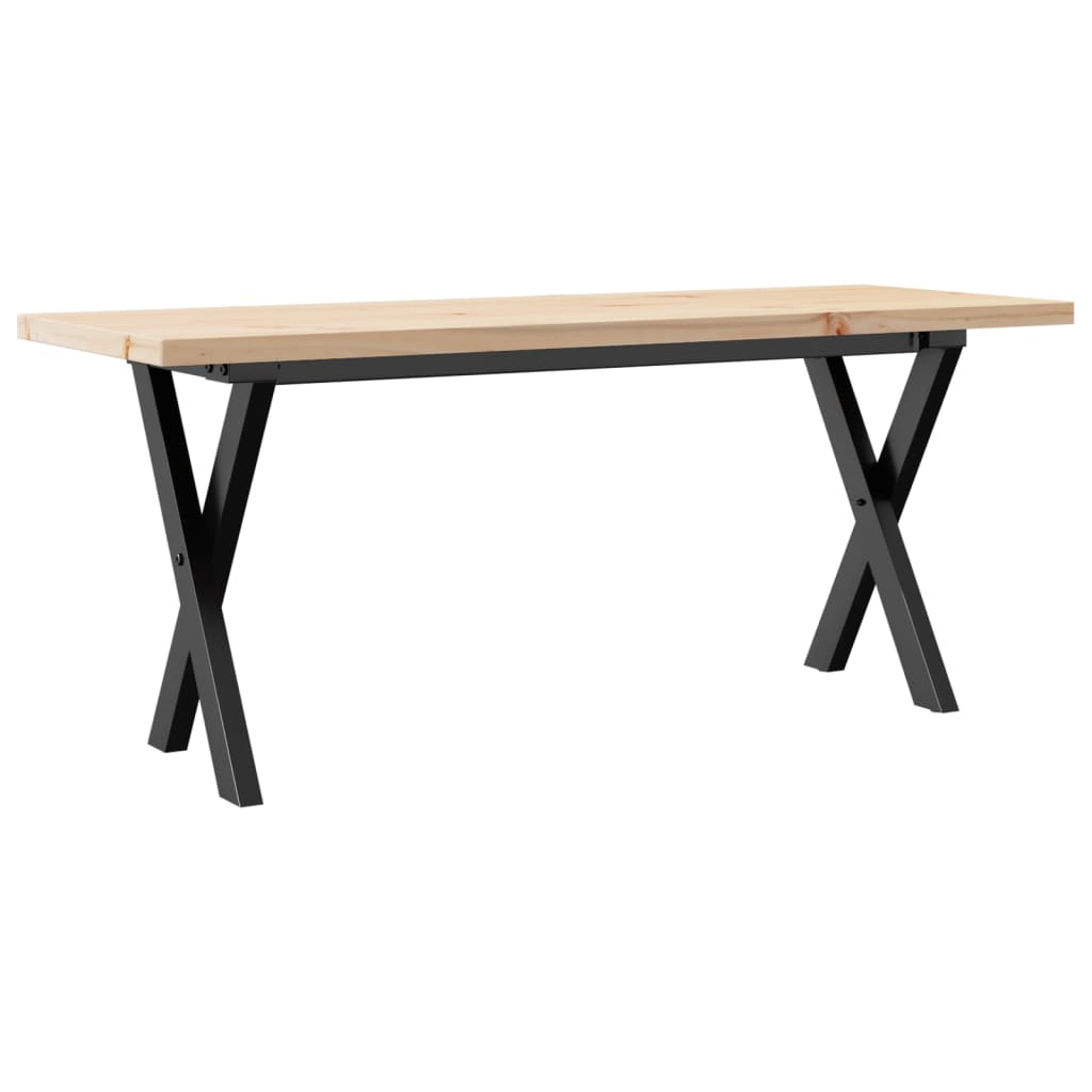 Stolić za kavu X-oblika 110x40x45,5 cm od borovine i čelik