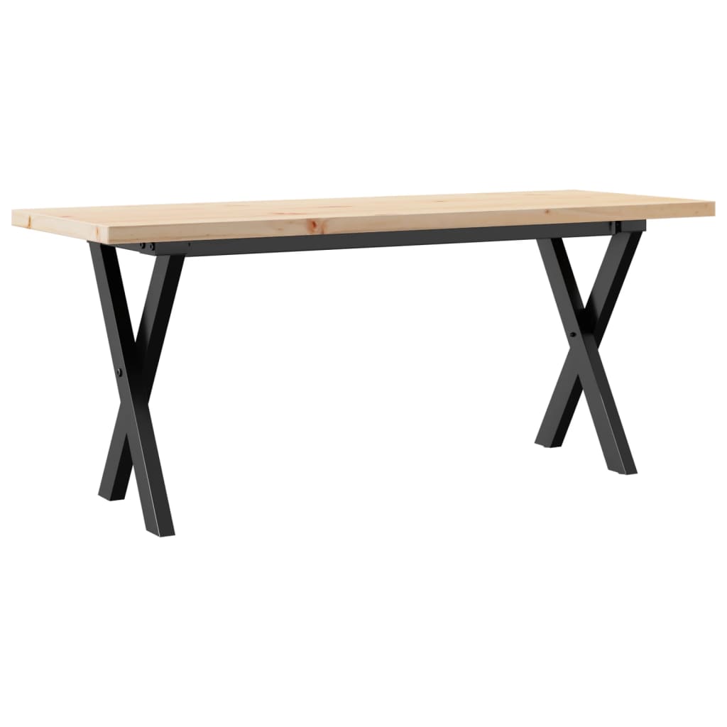 Stolić za kavu X-oblika 110x40x45,5 cm od borovine i čelik