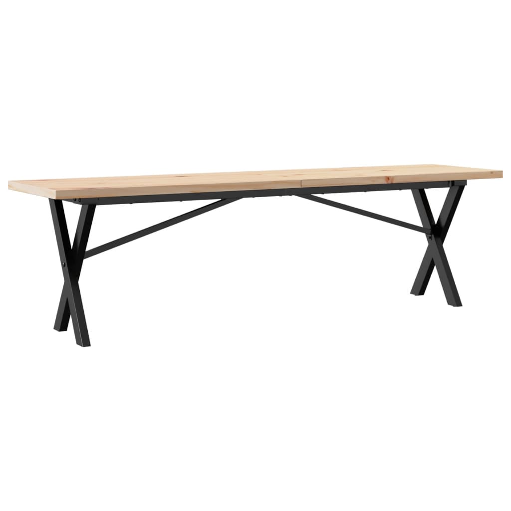 Stolić za kavu X-oblika 160x40x45,5 cm od borovine i čelik