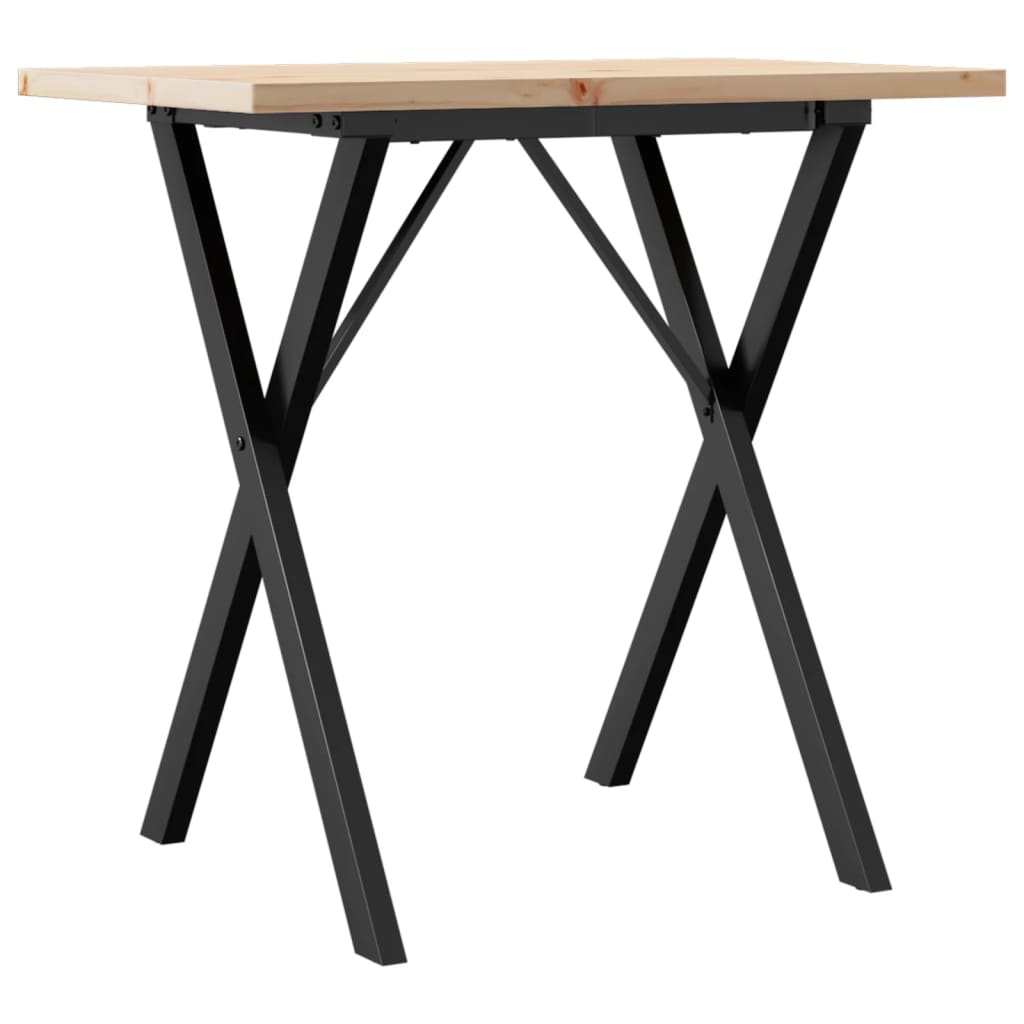 Blagovaonski stol X-oblika 80x50x75,5 cm od borovine i čelik