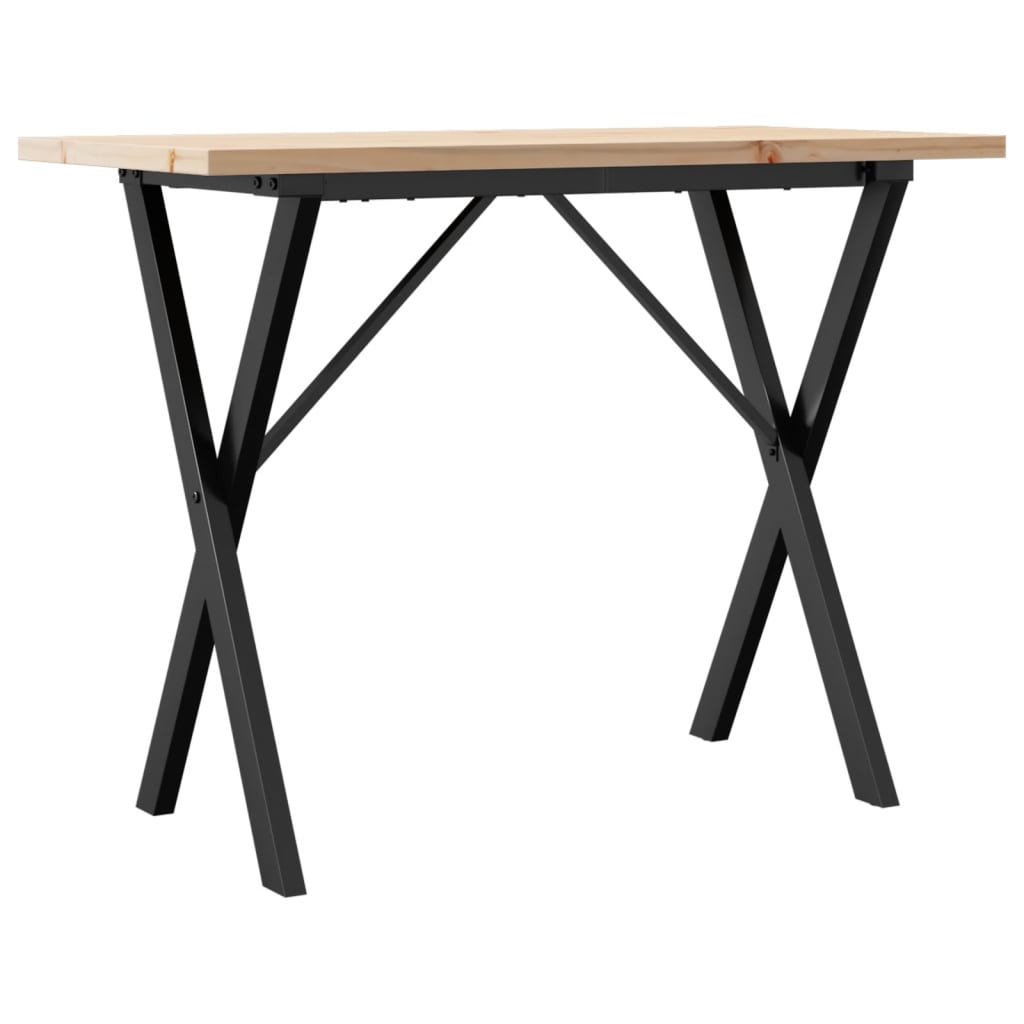 Blagovaonski stol X-oblika 100x50x75,5 cm od borovine i čelik