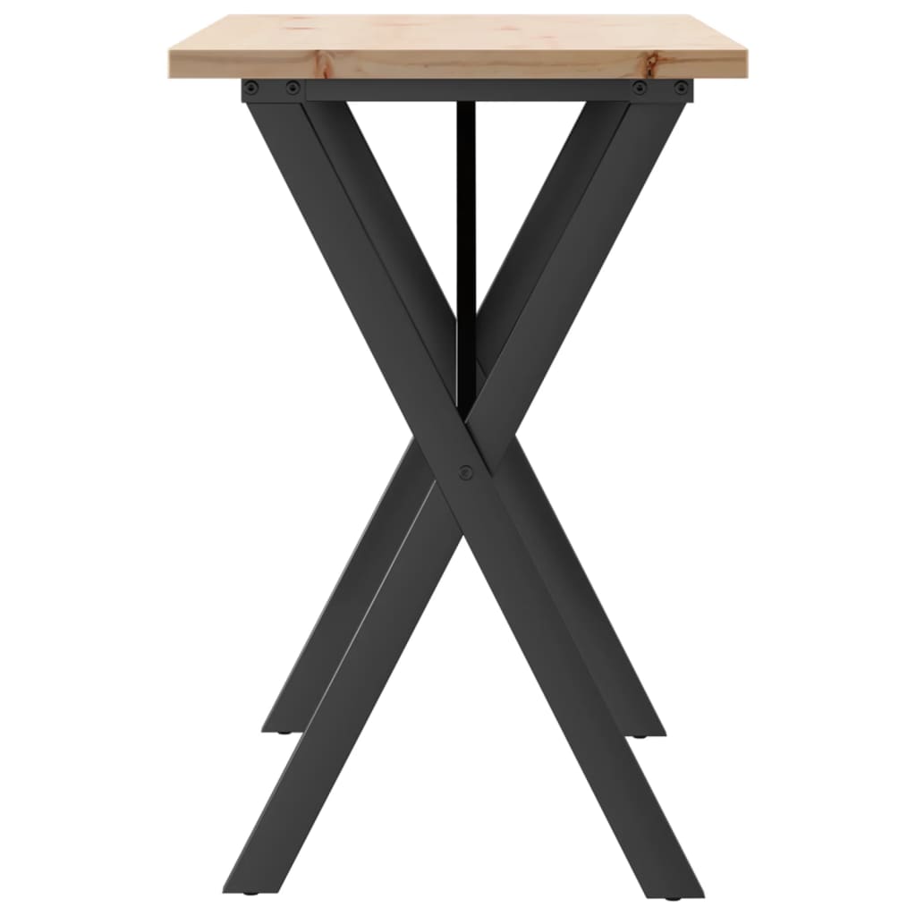 Blagovaonski stol X-oblika 100x50x75,5 cm od borovine i čelik