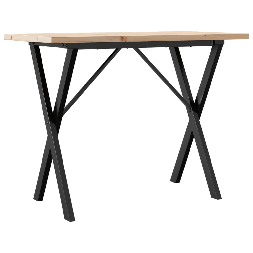 Blagovaonski stol X-oblika 100x50x75,5 cm od borovine i čelik