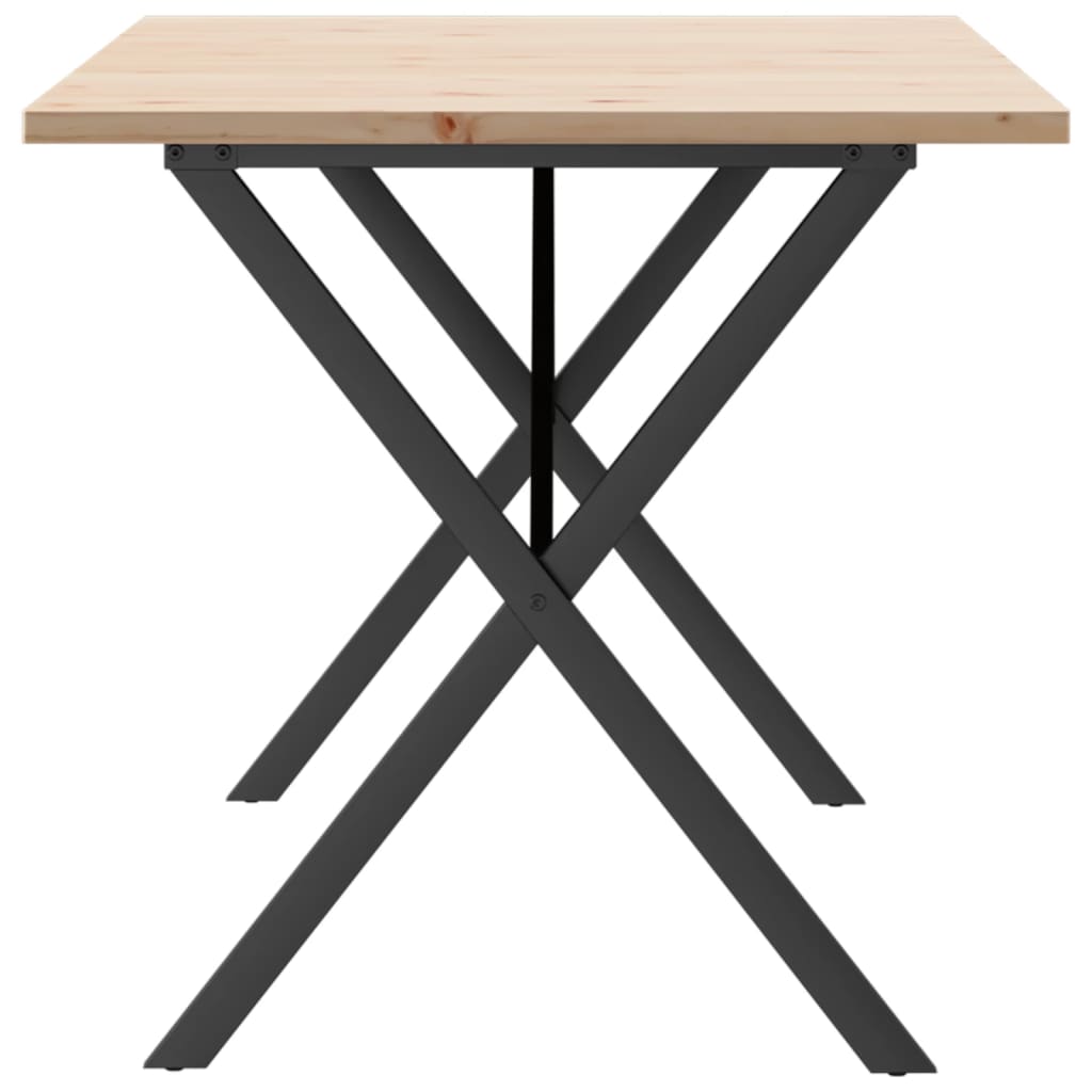 Blagovaonski stol X-oblika 160x80x75,5 cm od borovine i čelik