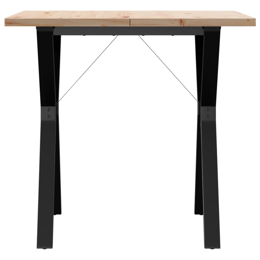 Blagovaonski stol Y-oblika 80x80x75,5 cm od borovine i čelik