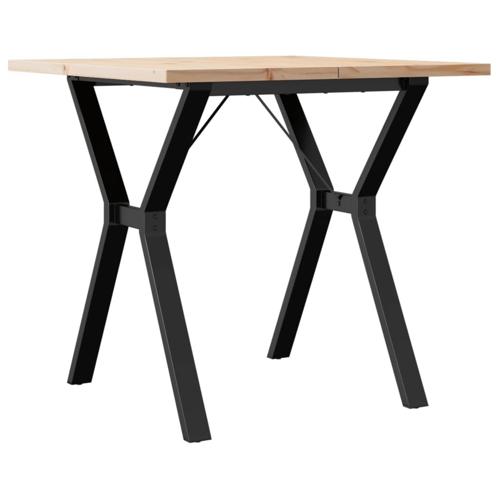 Blagovaonski stol Y-oblika 80x80x75,5 cm od borovine i čelik