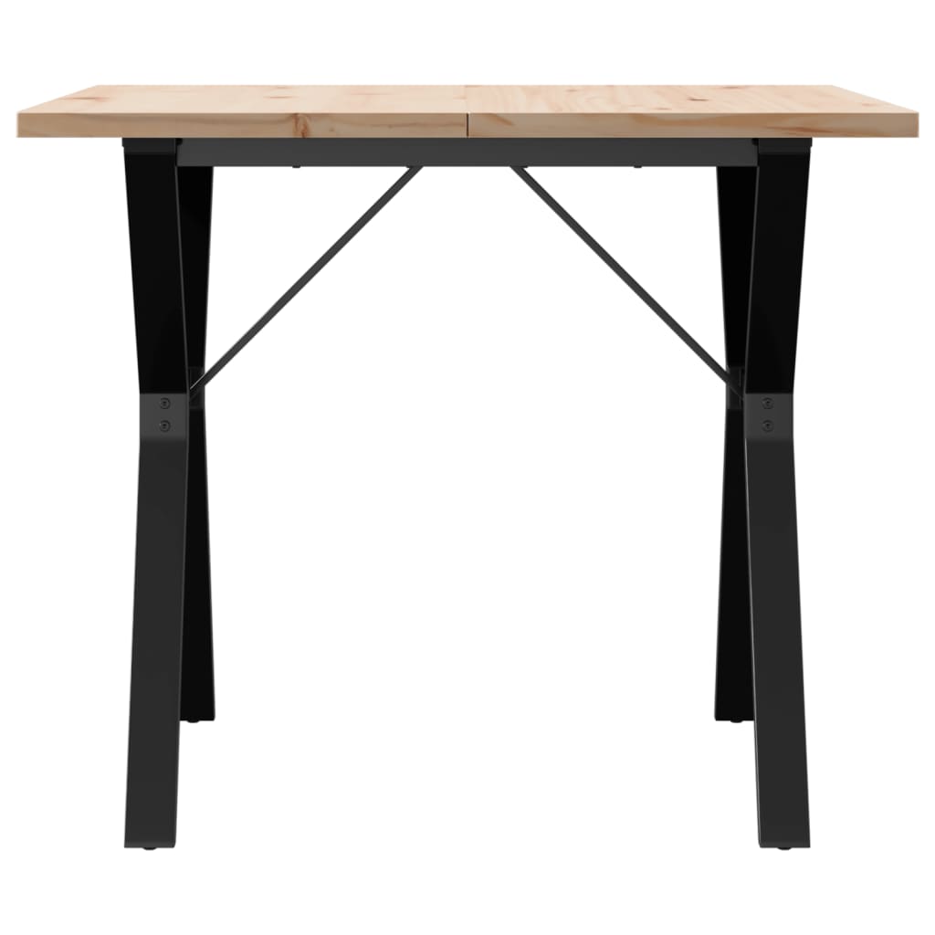 Blagovaonski stol Y-oblika 90x90x75,5 cm od borovine i čelik