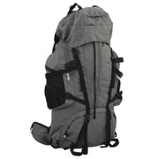 Ruksak za planinarenje sivi 60 L od tkanine Oxford