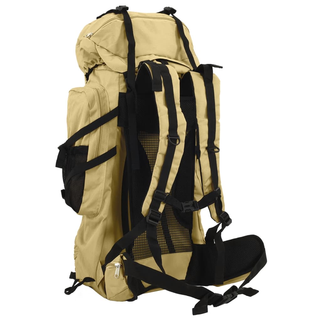 Ruksak za planinarenje svijetla kaki 60 L od tkanine Oxford
