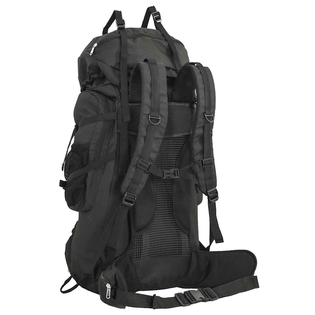 Ruksak za planinarenje crni 80 L od tkanine Oxford