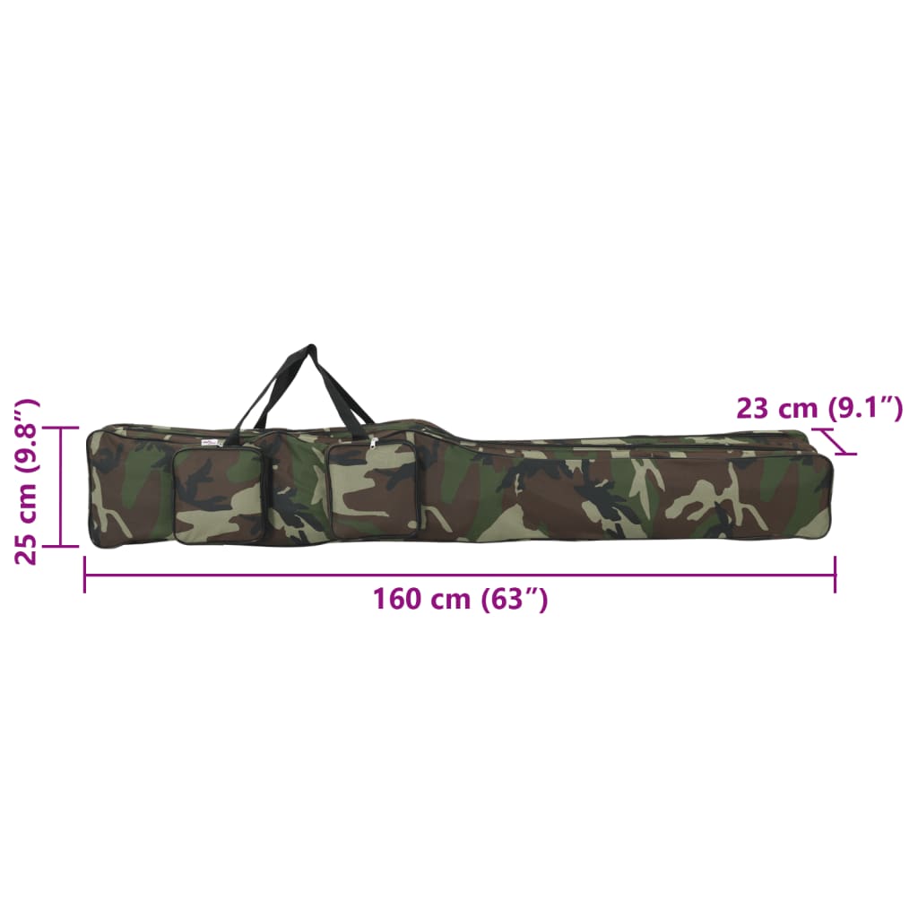 Torba za štap za pecanje maskirno zelena 160 cm tkanina Oxford