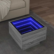 Bočni stolić LED boja hrasta 40 x 40 x 30 cm konstruirano drvo
