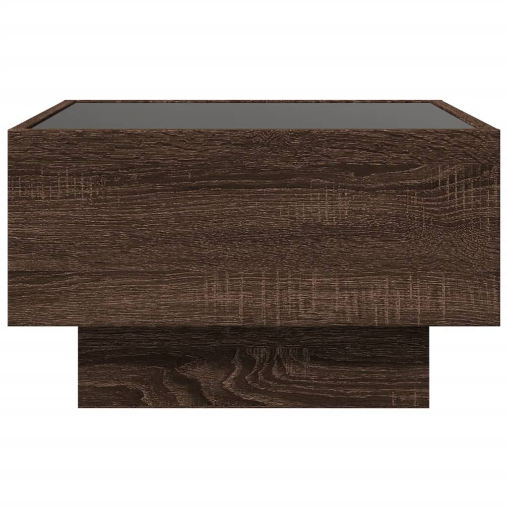 Stolić za kavu LED boja hrasta 50x50x30 cm konstruirano drvo