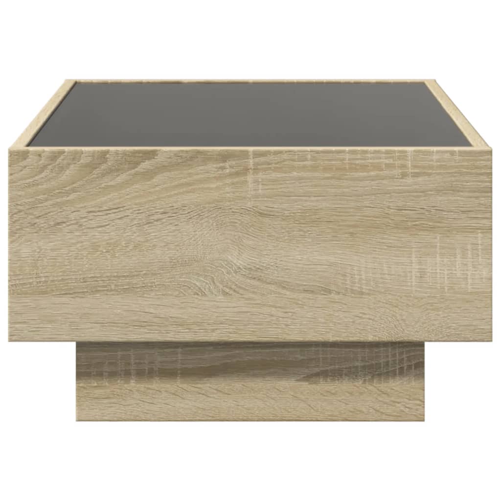 Stolić za kavu LED boja hrasta 70x50x30 cm konstruirano drvo