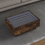 Stolić za kavu LED boja hrasta 70x50x30 cm konstruirano drvo