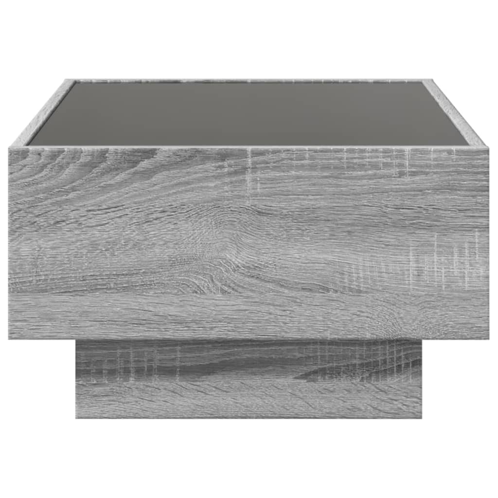 Stolić za kavu LED boja hrasta 70x50x30 cm konstruirano drvo